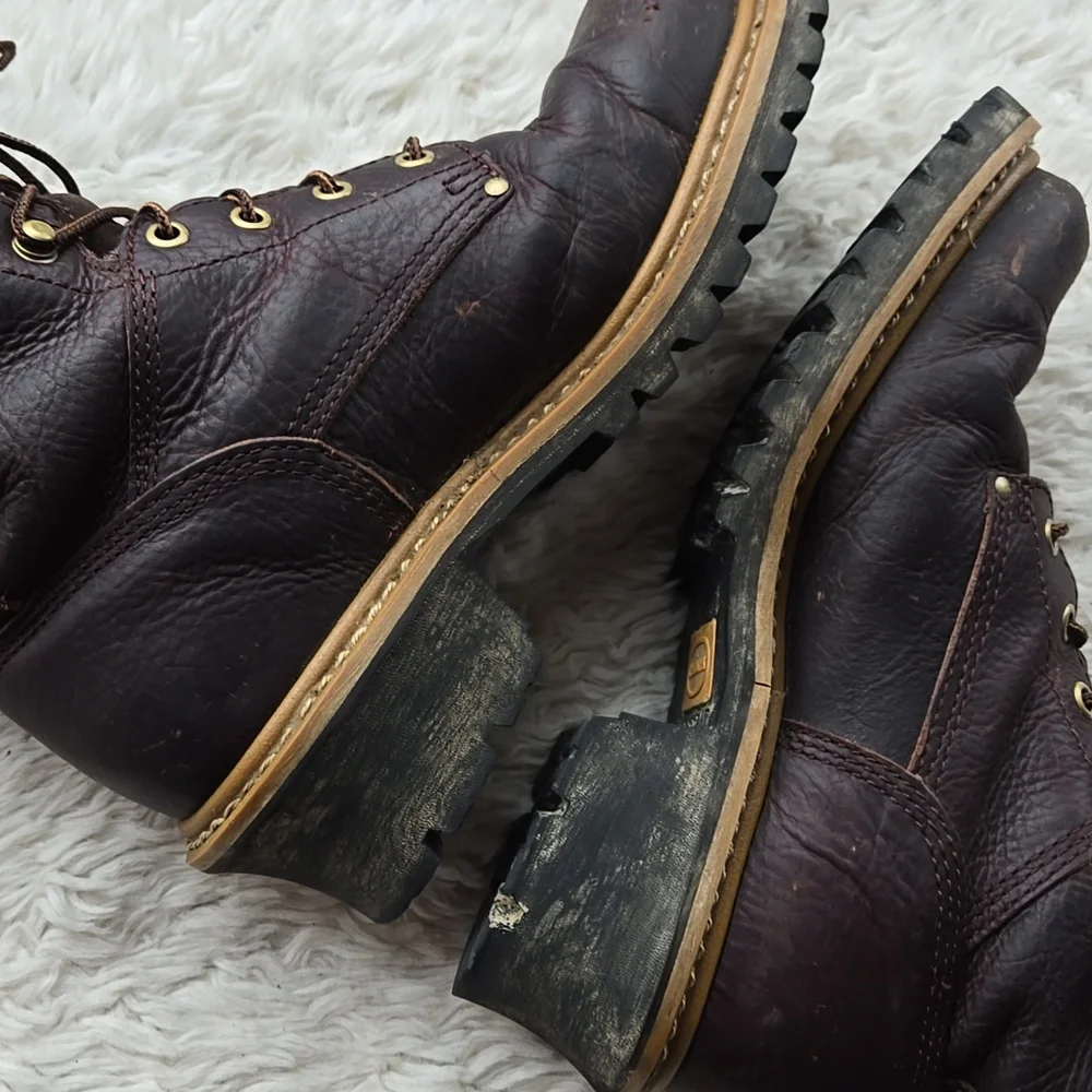 Carolina 8" Elm Waterproof Leather Logger WorkBoots US 9M EH Rated - Picture 8 of 10